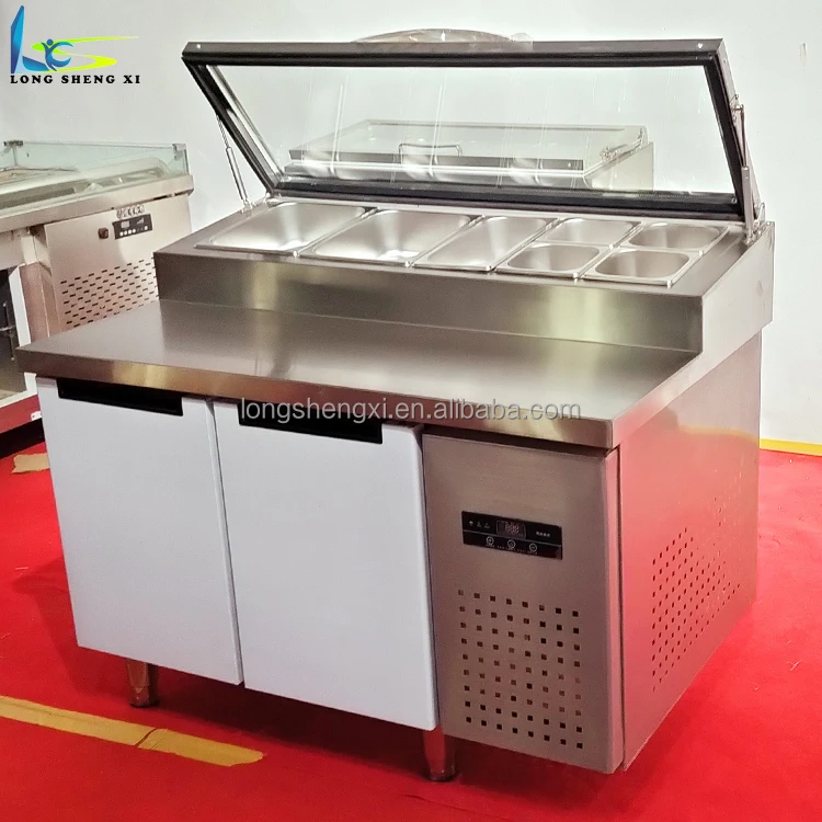 Direct Cooling Restaurant Prep Pizza Refrigerator Stainless Steel Salad ...