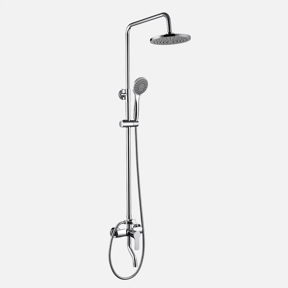 Contemporary Design Ceiling Water Mixer Chrome Exposed Shower Sets Bath Shower Mixer Set Bathroom Brass Shower Mixer