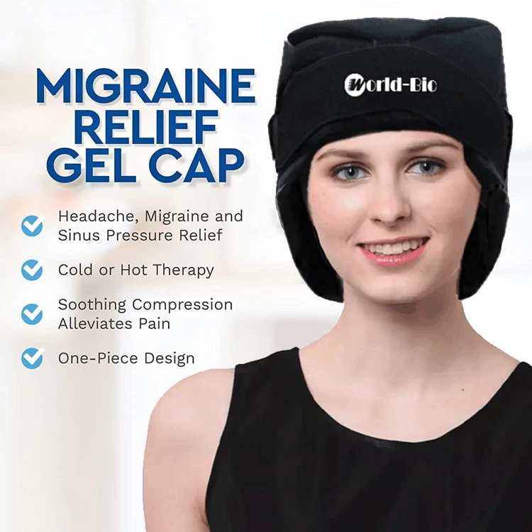 Migraine Cap Ice Head Cap World-bio Head Cold Therapy Cooling