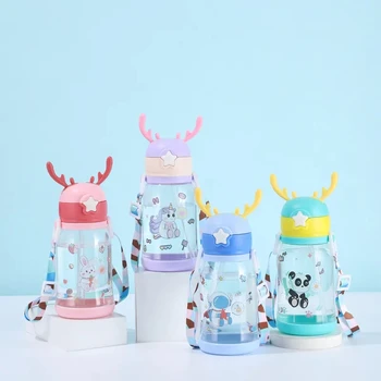 Cute Cartoon Customizable 600ml Plastic Water Bottles Children Drinking ...