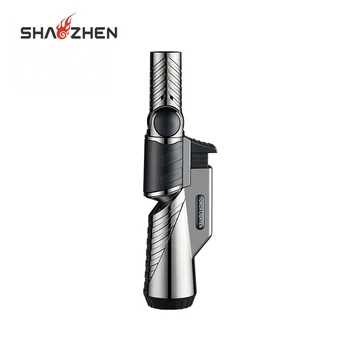 SHAOZHEN High Quality Rotatable Jet Torch Gas Cigar Lighter,Wholesale Creative BBQ Outdoor Camping Adjustable Portable Lighters