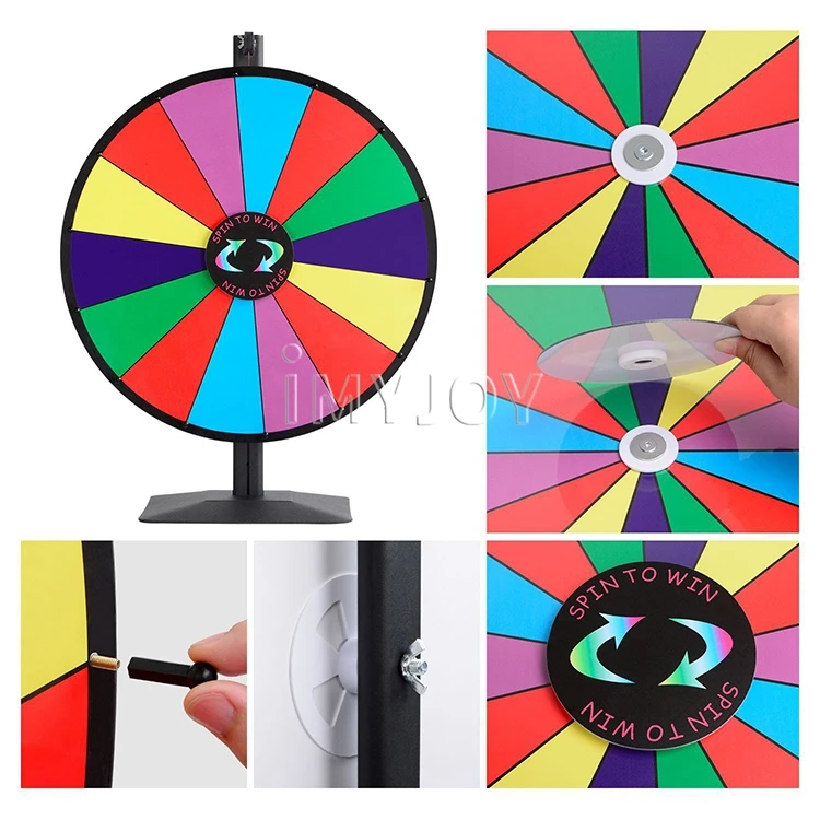 T-sign 18 Heavy Duty Tabletop Spinning Prize Wheel, 14 Slots Color Prize Wheel Spinner