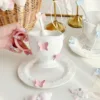 Cup with saucer&spoon-Pink