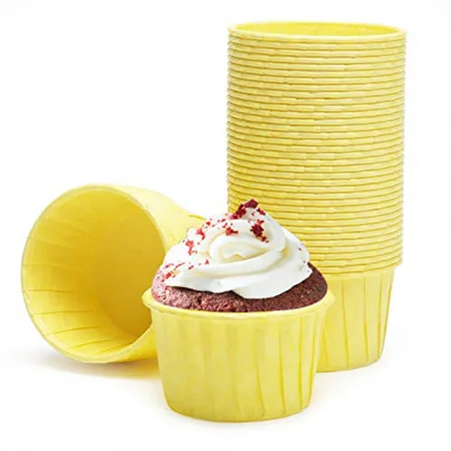 yellow muffin pudding holders baking cups pan cupcake liners for