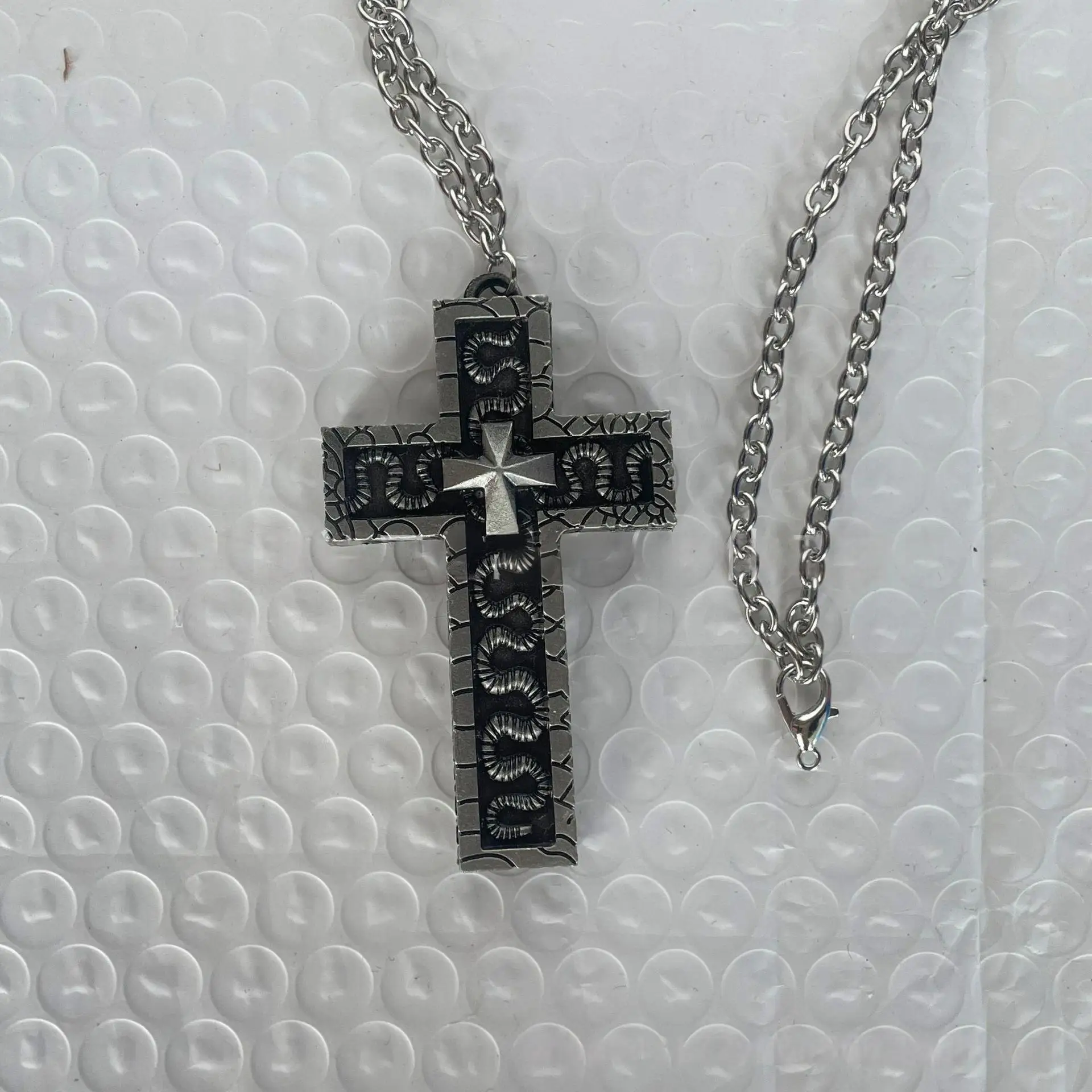 Black Stainless Steel Cross Necklace - Gothic Punk Pendant, Religious & Fashion Chain, Edgy Unisex Jewelry for Men/Women