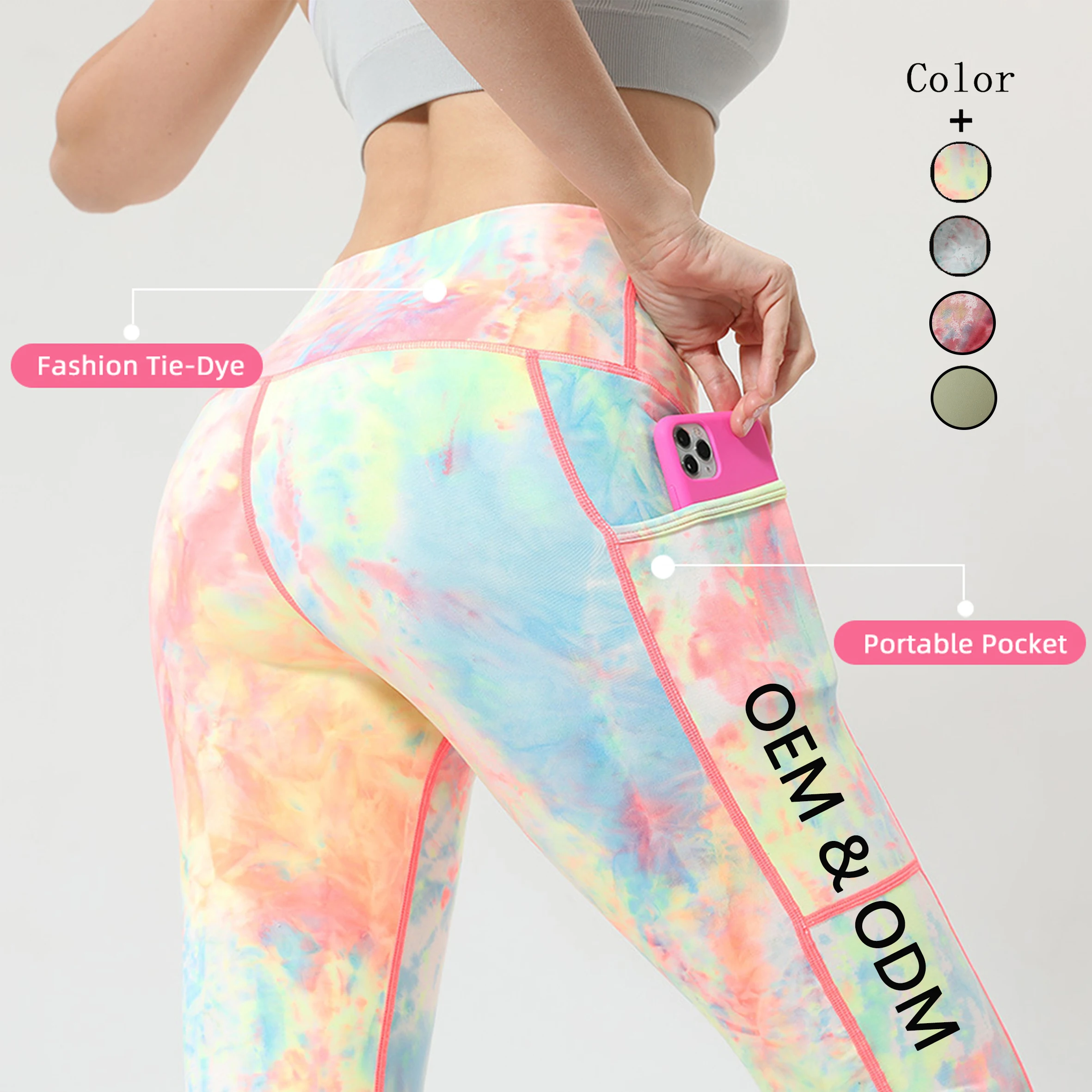 Tie Dye Leggings With Pockets
