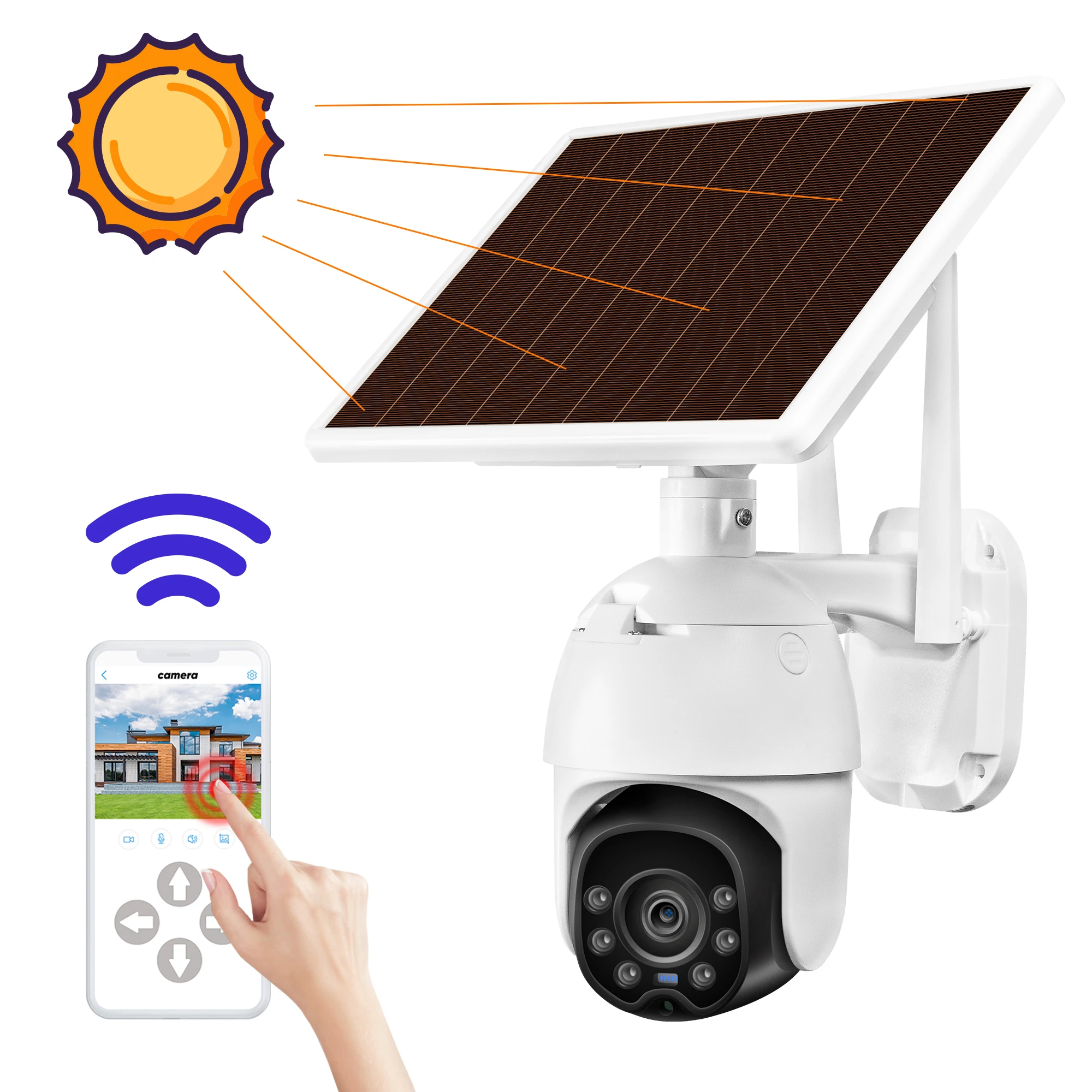Solar-Powered 4G WiFi LED Lighting Surveillance Camera for