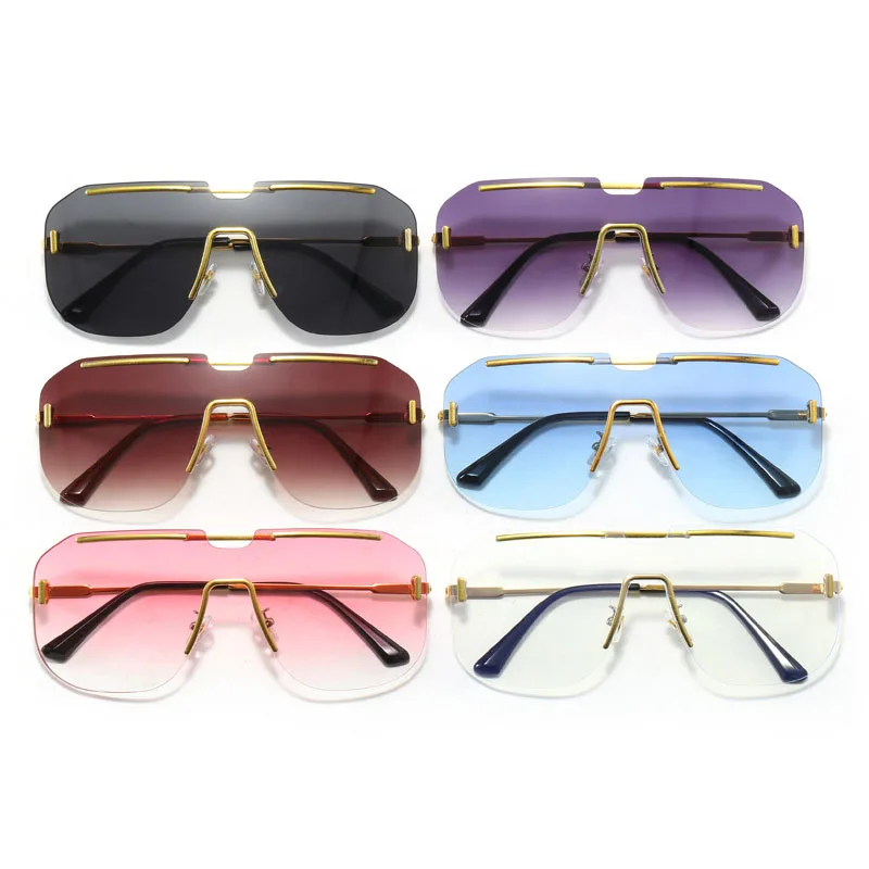 Oversized Square Punk Sunglasses Men Women Big Frame One 