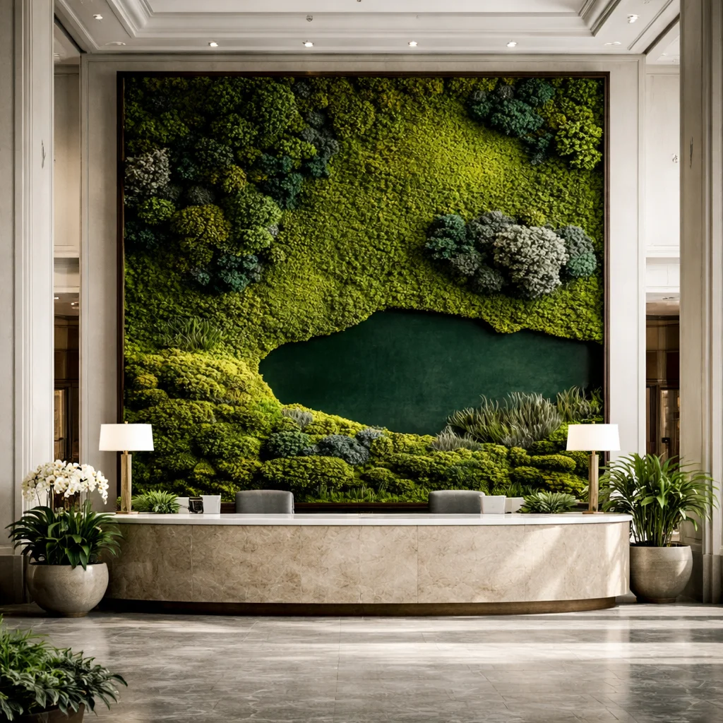 Realistic Moss Wall Art High-Quality Artificial Plant Moss Paintings for Home, Landscape and Easter Decor