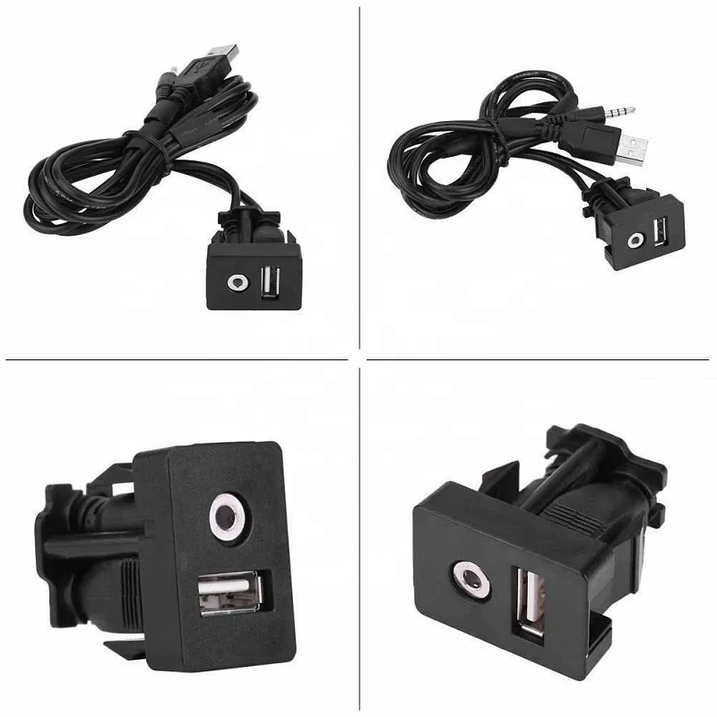 USB Aux Extension Cable with PVC Jacket for Toyota Car Dashboard Installation Computer Application