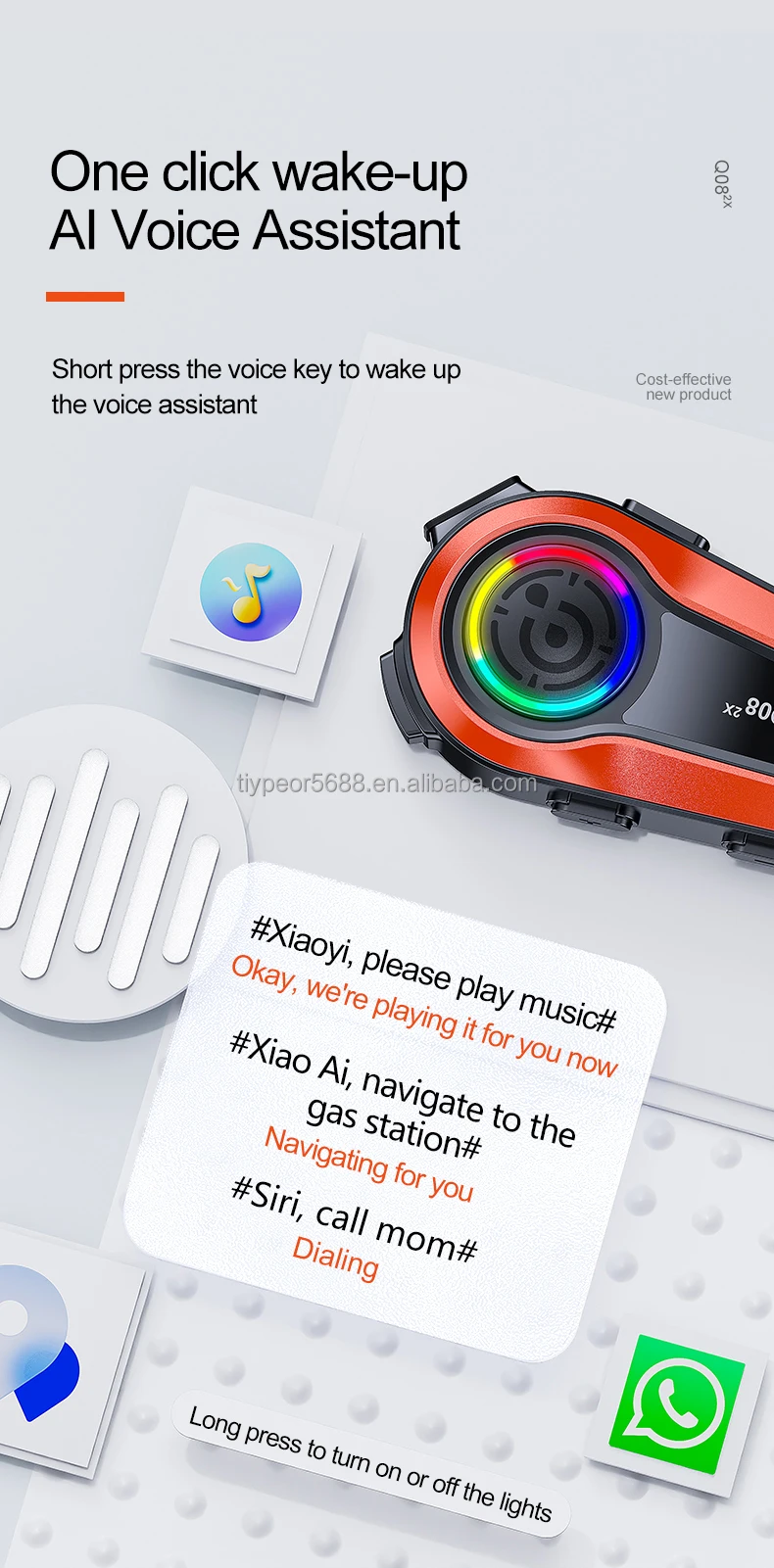 product tiypeor wireless waterproof open ear bluetooth helmet headset earbuds with led battery indicator fm radio for motorcycles-7