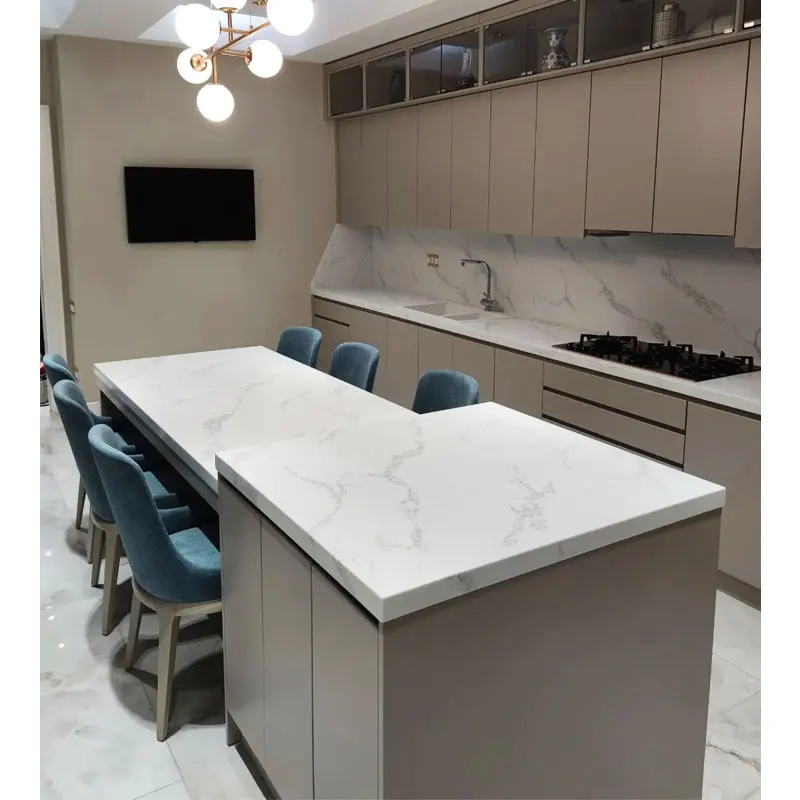 Koris Acryl-Mineralwerkstoff-Arbeitsplatte Calacatta Wei Carrara Wei  Knstlicher Marmor