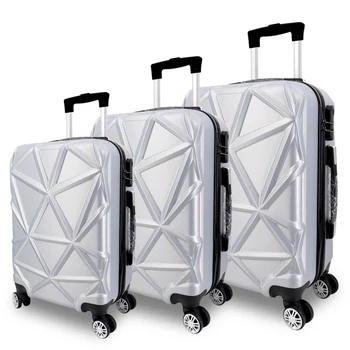 Factory wholesale high quality ABS zipper travel luggage 3pcs trolley suitcase set carry on boarding luggage travel bag set