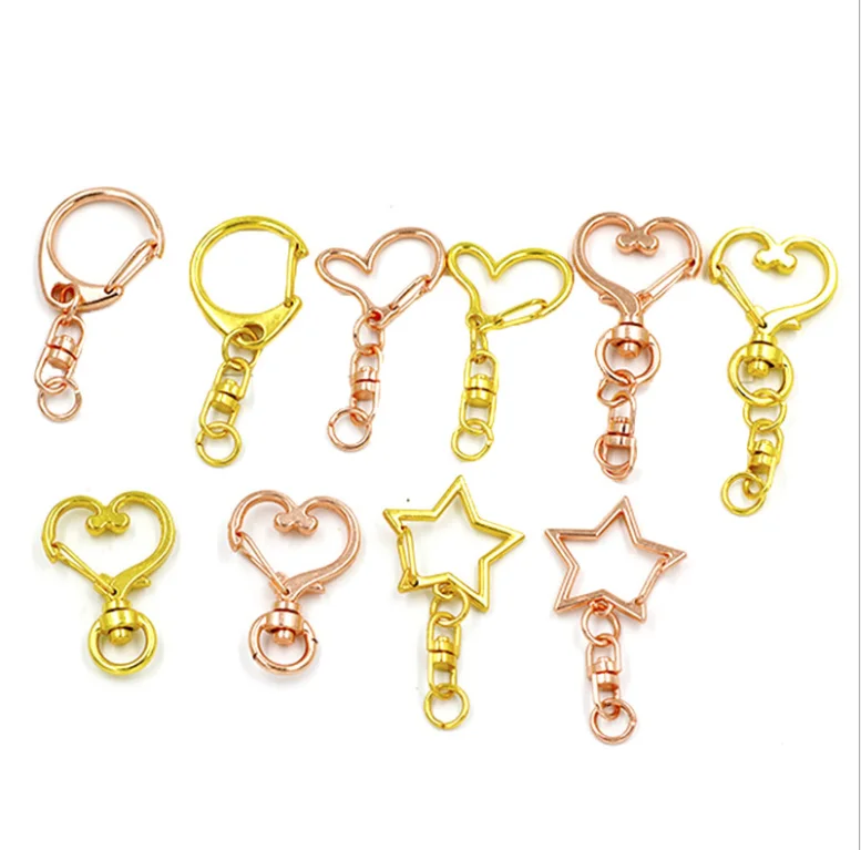 Rose Gold Heart Snap Clip Key Chain