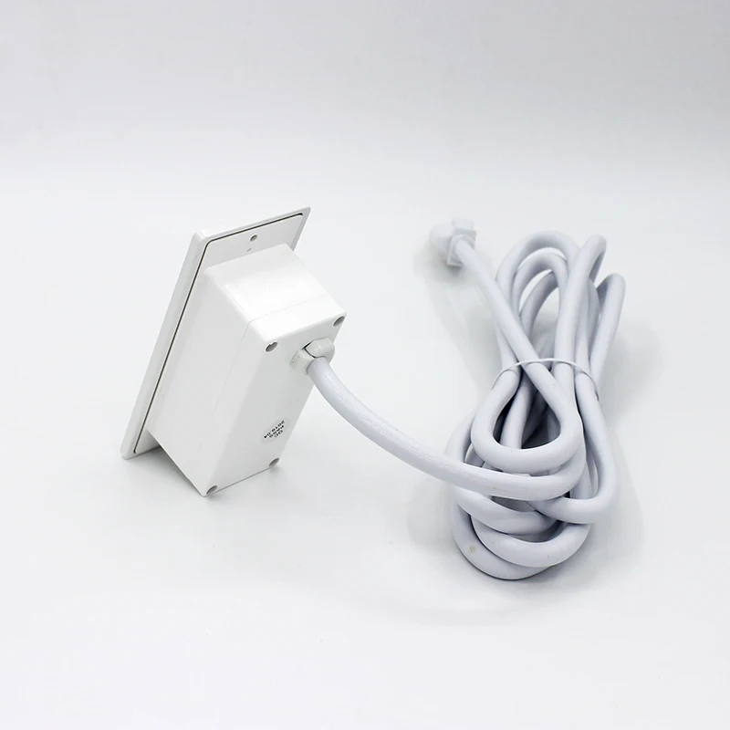 White Furniture Recessed Power Strip With Flat Plug Desk Outlet Dual USB Desktop Power Grommet Socket for Offices Table