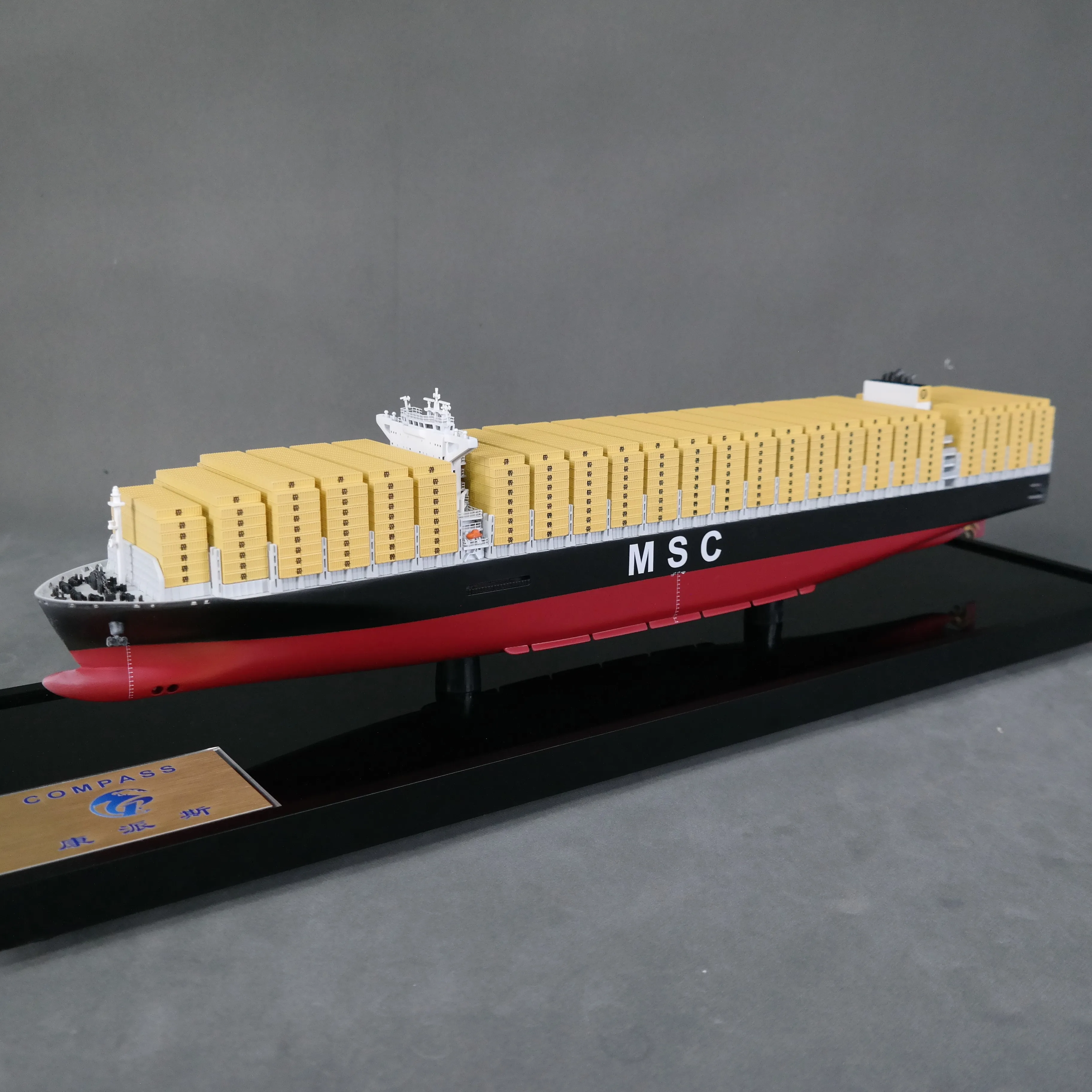 【A】O.A.S Custom Made 65cm Container Ship Model Factory Freight Forwarder Gift Hobby Display Case