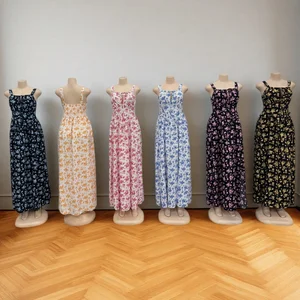 Wholesale New Summer Slim Sexy Strap Backless Floral Printed Casual Fashion Dress