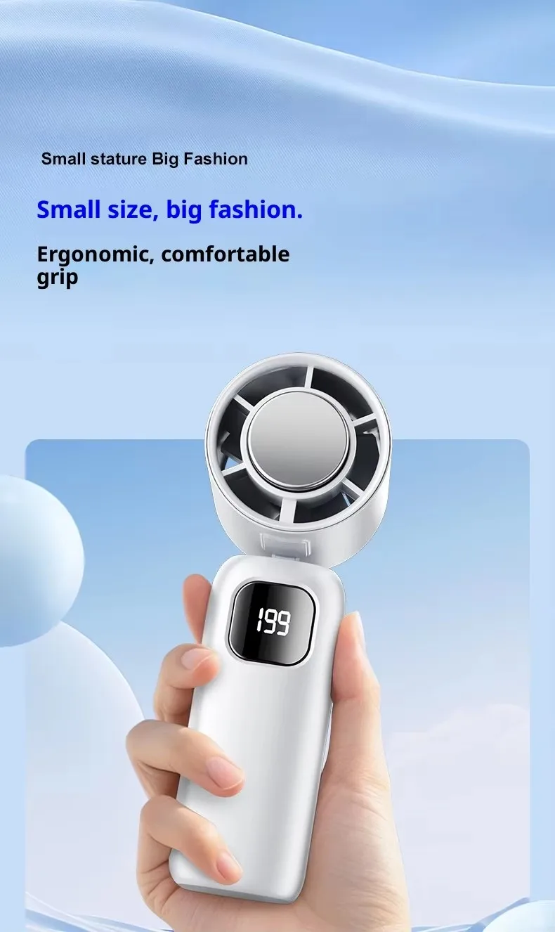 New Model Handheld Fan with 199-speed High-power-border Outdoor Charging Portable USB Cooling Small Fan for Wholesale