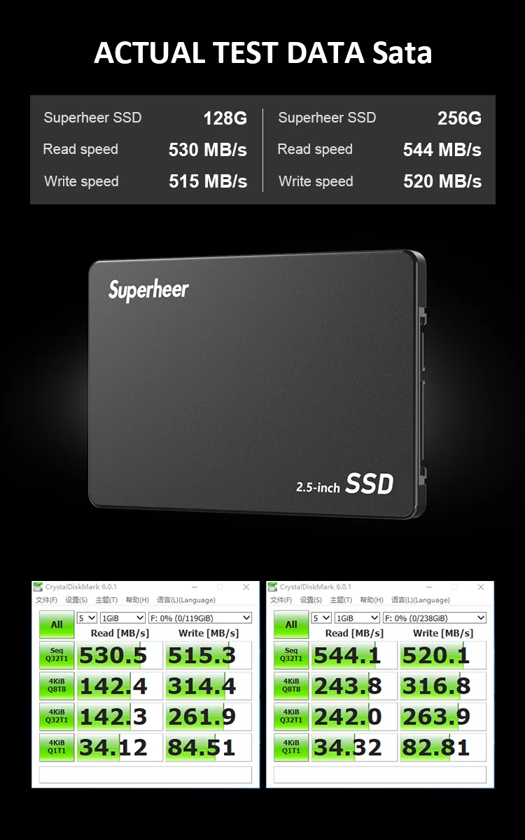 2.5 Inch Solid State Drive Sata3 120gb 256gb 512gb 1tb Internal For