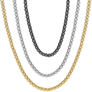 Chain Jewelry Stainless Steel 2/3/4mm Solid Diamond-Cut Miami Cuban Link Curb Necklace for Men Women
