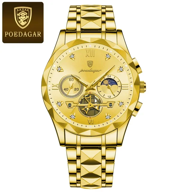 POEDAGAR 996 Original Chronograph Men's Wrist Watch Waterproof Luminous Quartz Watches S aperçu 8