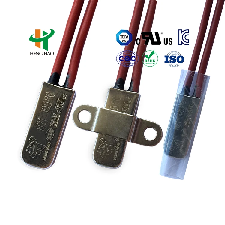 Thermostat KSD9700 Normalement Fermé - Température D'action 70°C - 10A 250V - Pour Appareils électroménagers, Moteurs - Lot De 2 Pièces