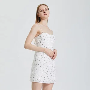 Women's Sexy Nightdress Cotton Thermal Woven Fabric Pajamas Breathable Custom Logo Clothing Women Summer