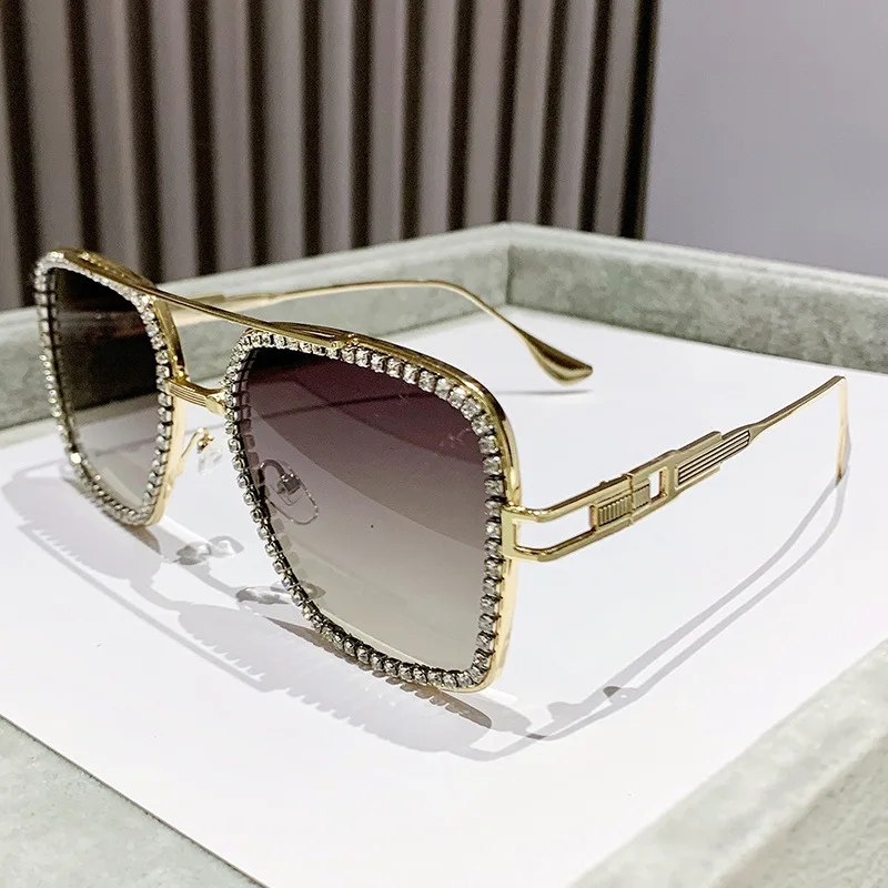 Lot De 2 Paires Lunettes De Soleil Rétro Paillettes Strass - Monture Épaisse Carrée Pour Fête Et Carnaval