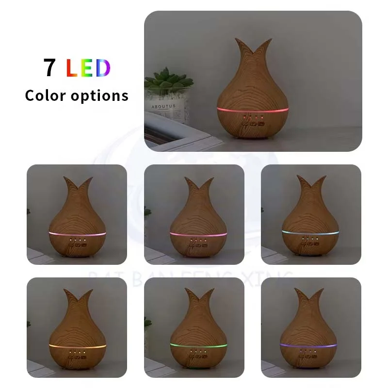 Automatic Spray Essential Oil Humidifier Wood Grain Aromatherapy Machine Ultrasonic Hotel Diffuser with Remote Control 5