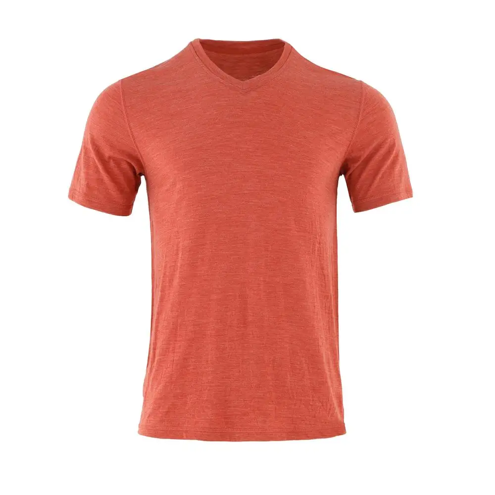 Wholesale Merino Wool Summer Short Sleeve Tshirt Vneck Men Buy T