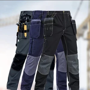 Wholesale Sale 100% Cotton and Spandex Industrial Reflective Safety Construction Cargo Work Pants