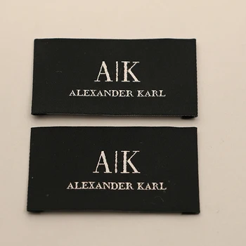 Customizable LOGO High weft density high quality flat woven clothing brand labels garment tags