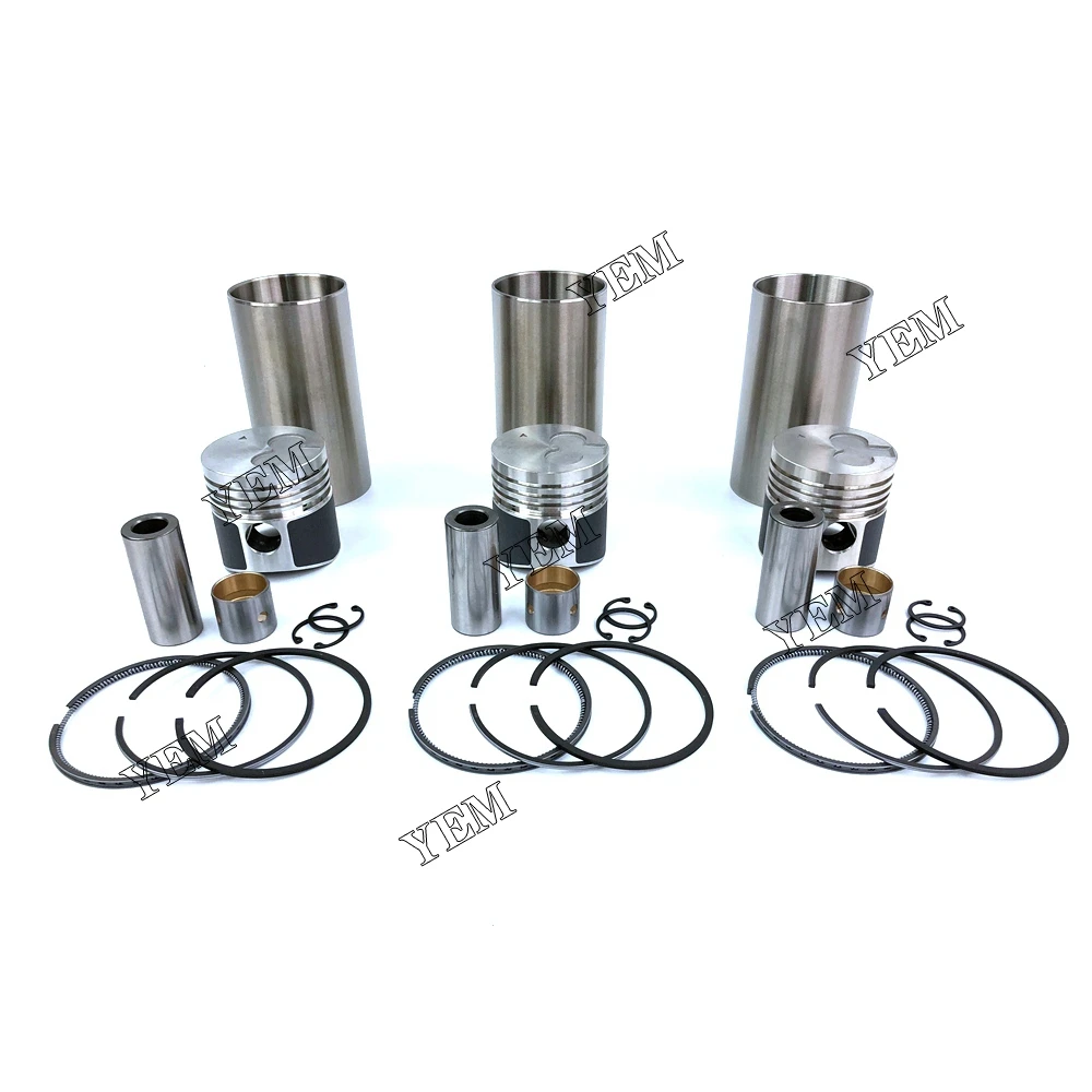 Cylinder Liner Kit With Pistons Rings Liner Fit for Mitsubishi K3B Excavator Tractor Forklift Spare Parts