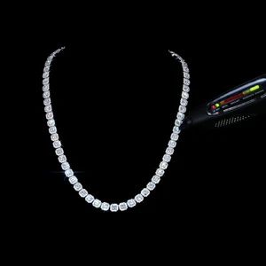 Hip Hop Jewelry's 6mm VVS Moissanite Tennis Chain Necklace and Bracelet All in Sterling Silver