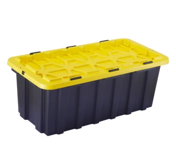 200l Stackable & Nestable Large Heavy Duty Plastic Storage Tote With ...