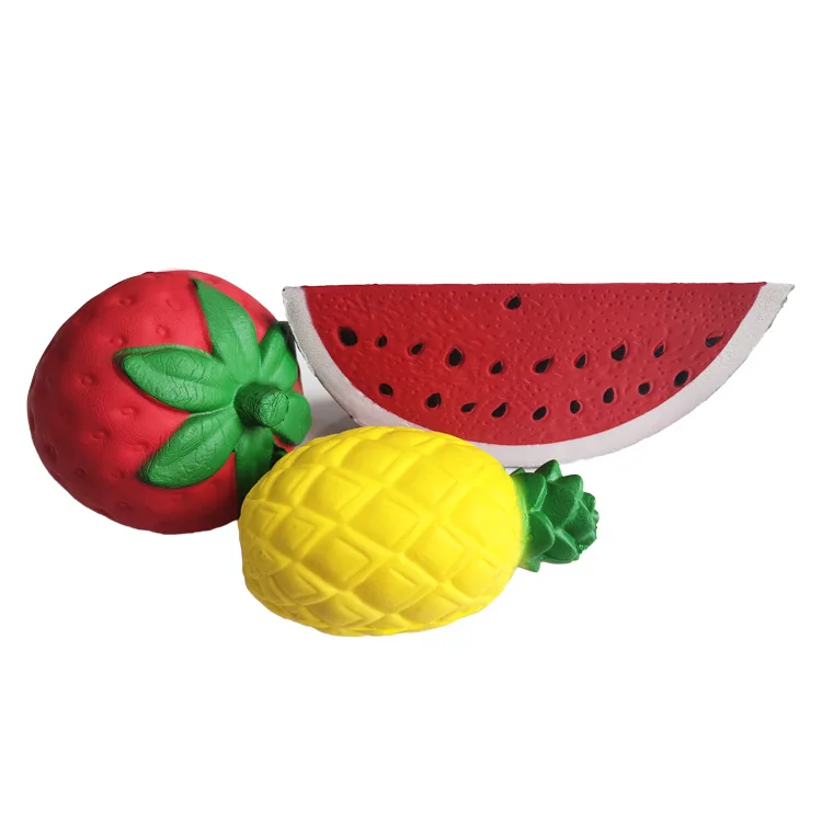Fruits pu décompression mousse jouets de fruit de fraise pastèque ananas anyme