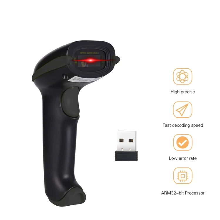 CMOS 2D Wireless Barcode Scanner Bult-in 2600mAh Super Long Working Time Barcode Reader