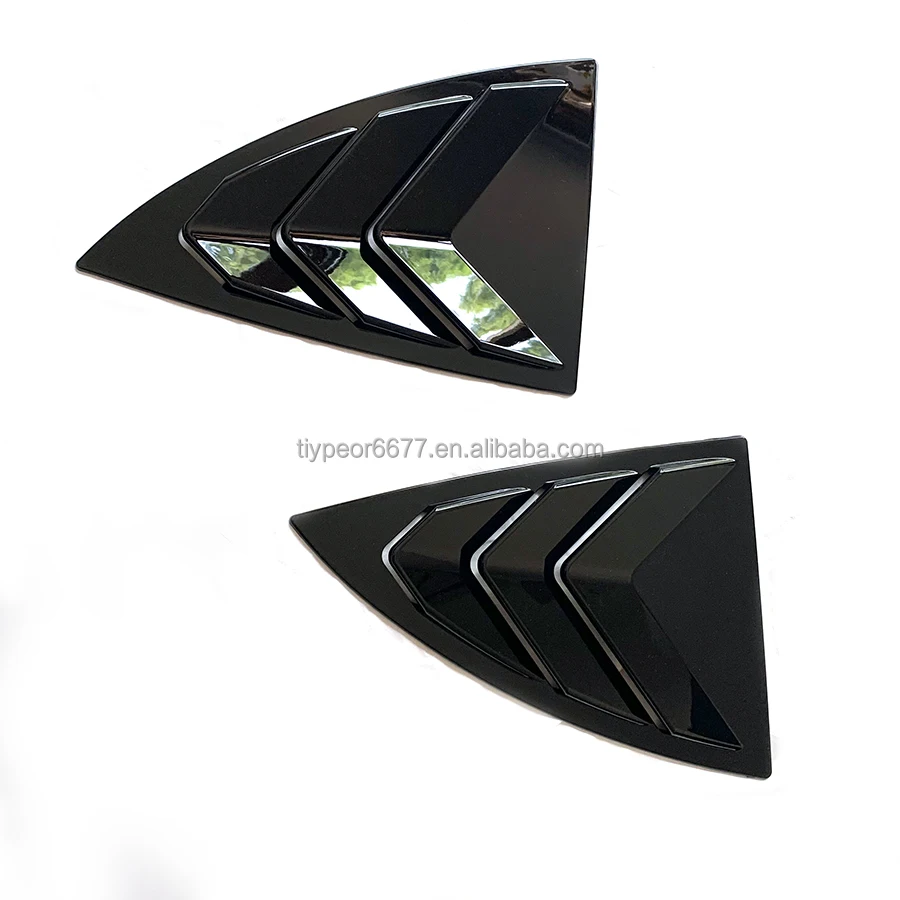 product rear side window louvers for tesla model y 2018   2023 air vent scoop window louver sun rain shade sport exterior decoration-5