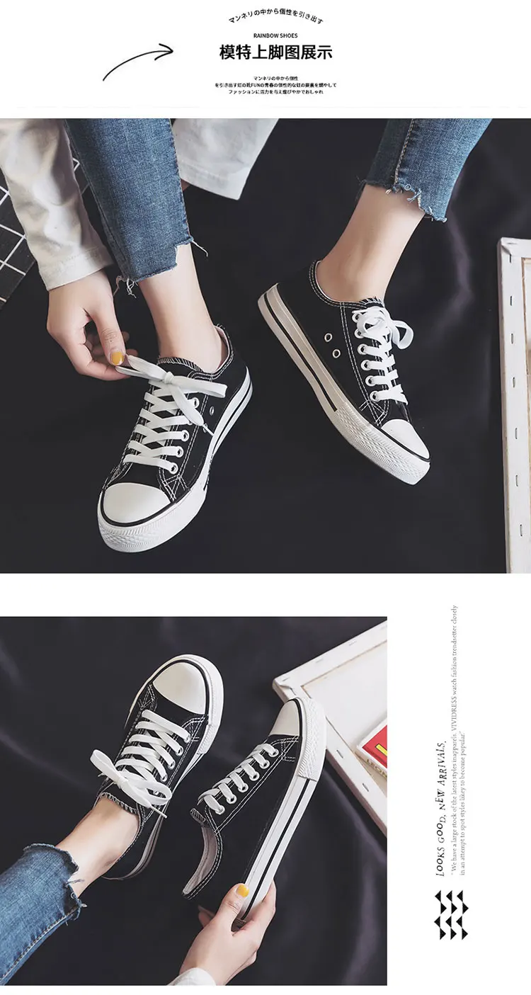 New Arrivals Sneakers Laceup White Canvas Shoes Wholesale For Women