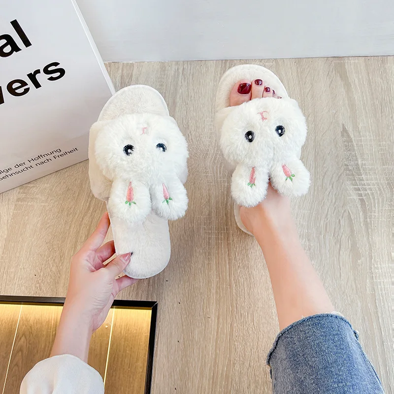 Wholesale Winter Women's Fur Plush Soft for Cute Fashion Warm Fluffy TPR Sole New Style