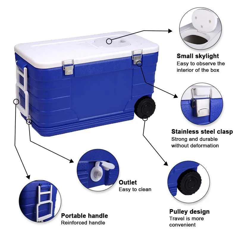 Low Temperature Refrigeration Cold Chain Transport Blood Thermal Type Vaccine Carrier Carry Plastic Cooler Box