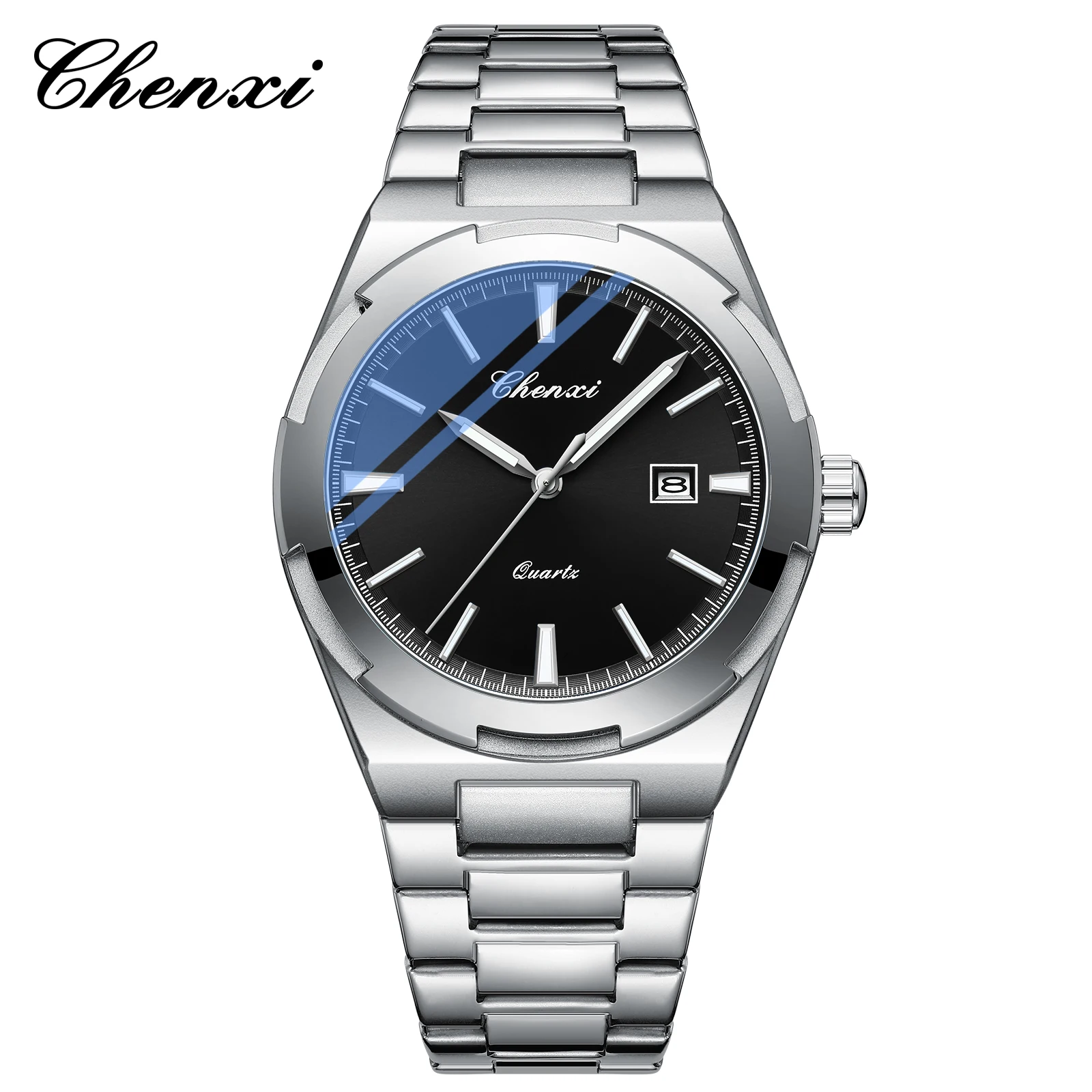 CHENXI 8256 Men's Stainless Steel Luxury Quartz Wristwatch with