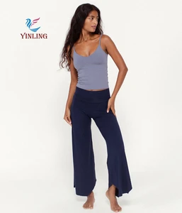 New Women Recycled Polyester High Waist Flared Yoga Pants Outdoor Casual Straight Leg Fitness Sports Trousers Yoga Pants Set