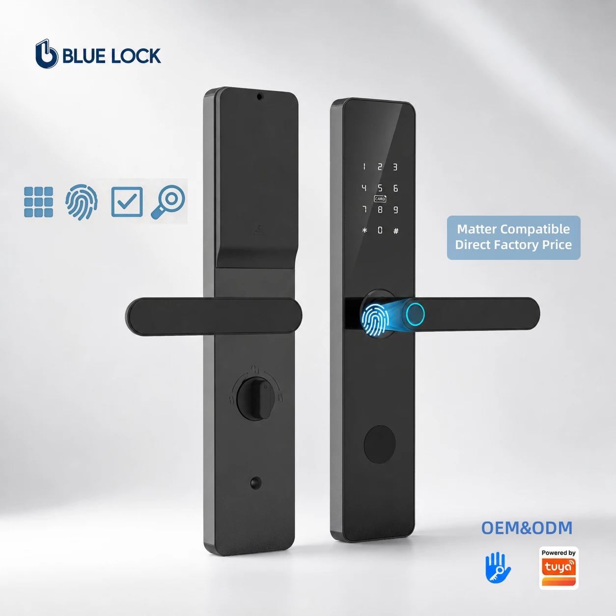 Bluelock TTLock Ai Smart Lock Via Key App Card Fingerprint Unlock Aluminum Alloy Steel Wooden Doors Lock Hotel Management