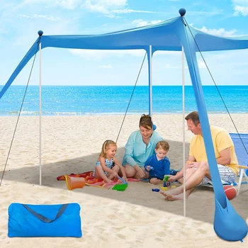 Factory Beach Tent Pop Up Shade Beach Canopy Portable Sun Shelter Extra Windproof Rope Stable Sun Protection for Family Outdoor