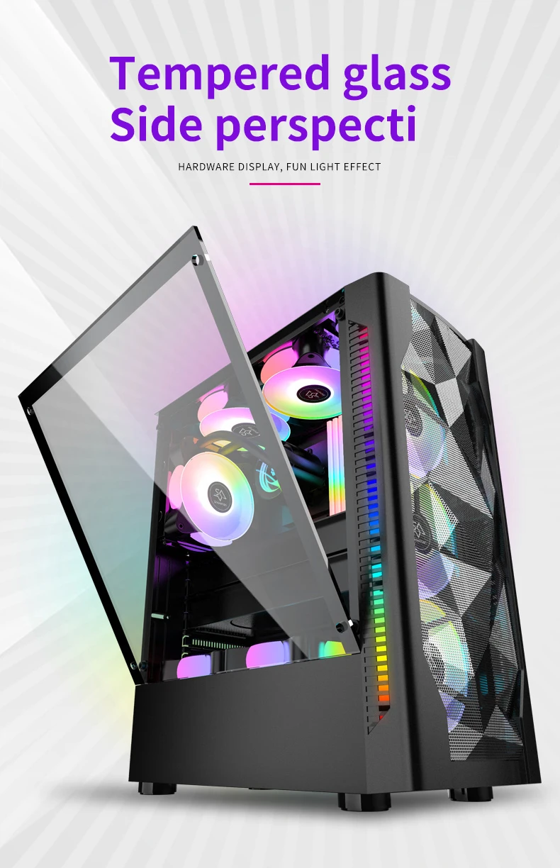 Case pc gaming atx con pannello in vetro temperato per computer_voghion.com