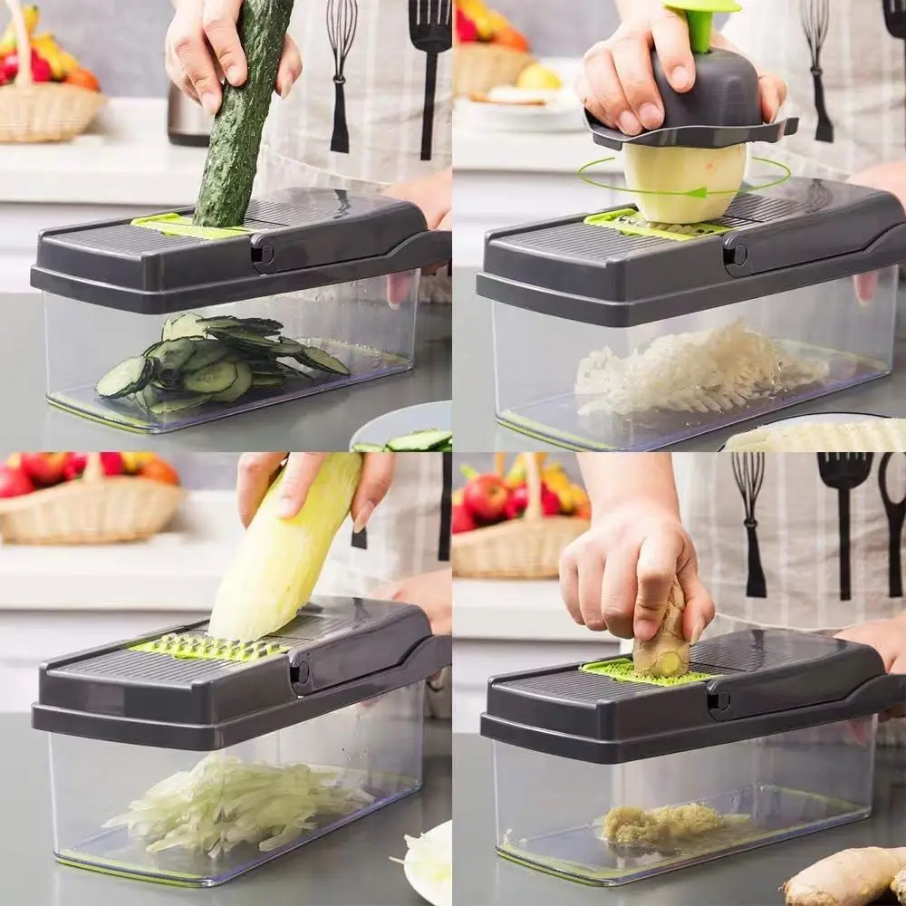 12 In 1 Vegetable Chopper Mandoline Slicer Professional Vegetable ...