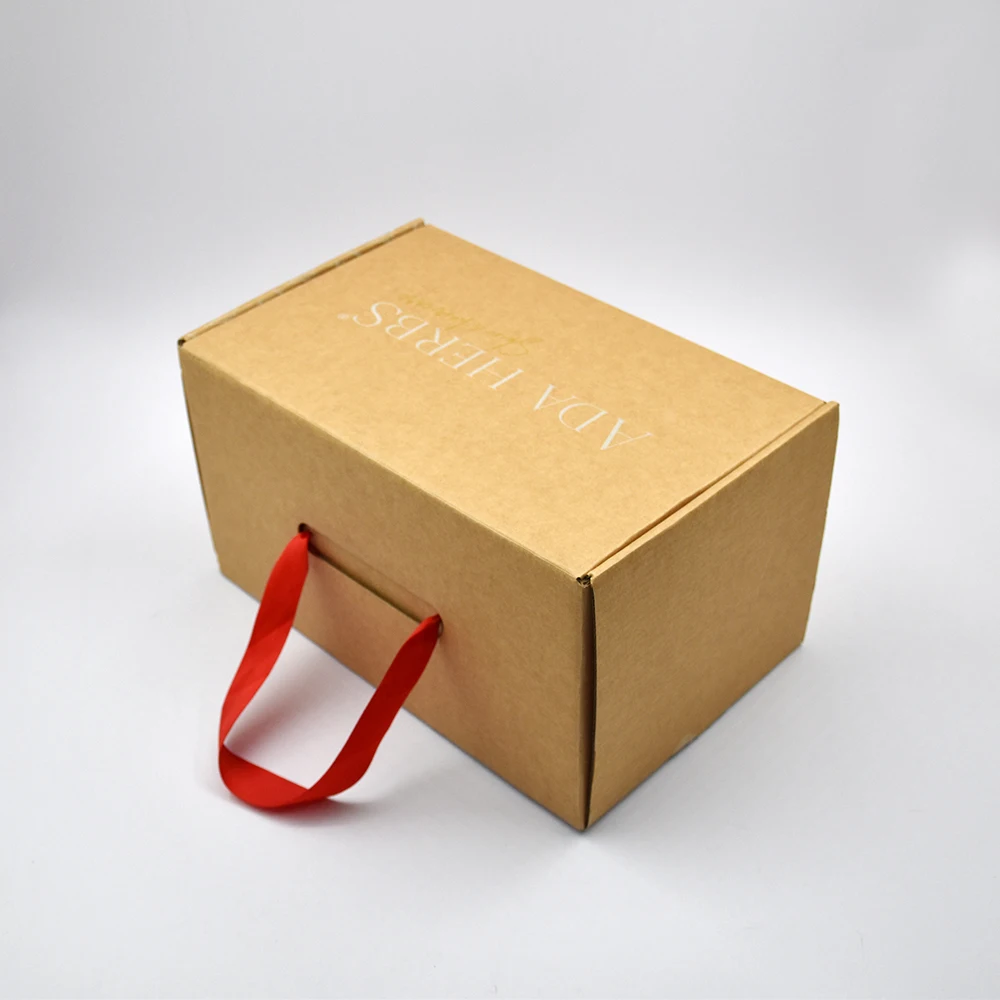 Custom Printed Recyclable Luxury Gift Packing Box with Ribbon Handle 500 Pieces MOQ