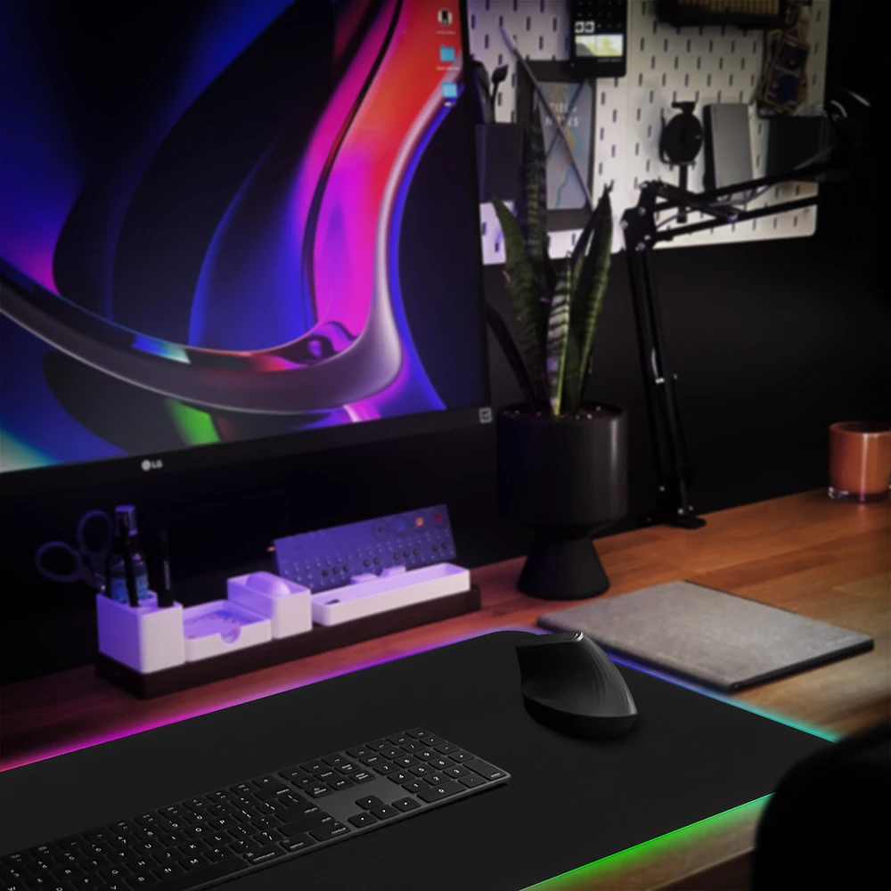 Custom Design Printed Photo Insert Blank RGB Mousepad XL XXL XXXL LED Light Pad Neoprene Rubber Waterproof Gaming Mouse Pad