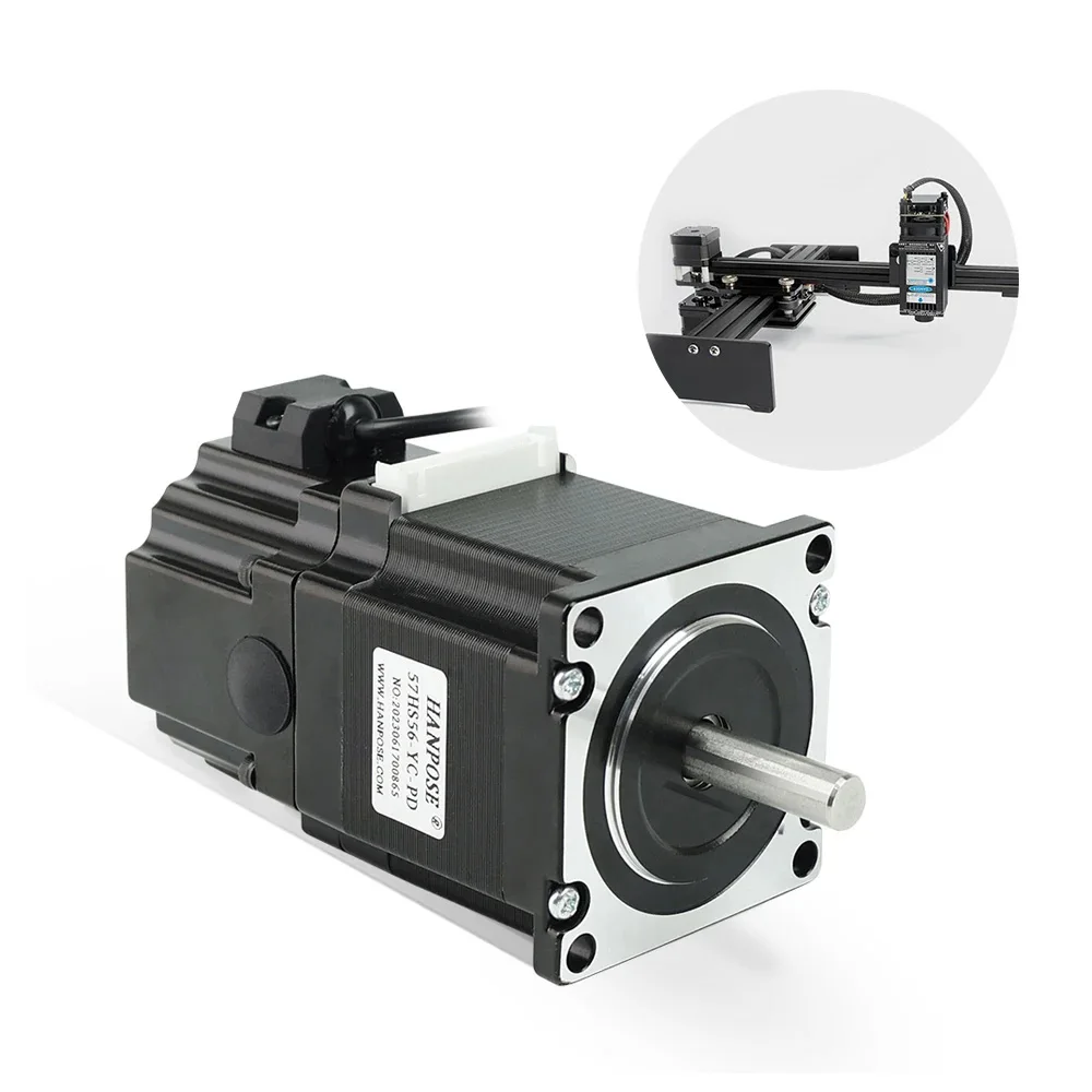 HANPOSE, μοτέρ βημάτων Nema23 με μόνιμο μαγνήτη και φρένο, 24 V, 57HS41/51/56/76/83/100/112-YC-PD, 2,8 A, 126 N·cm, χωρίς χρόνο καθυστέρησης